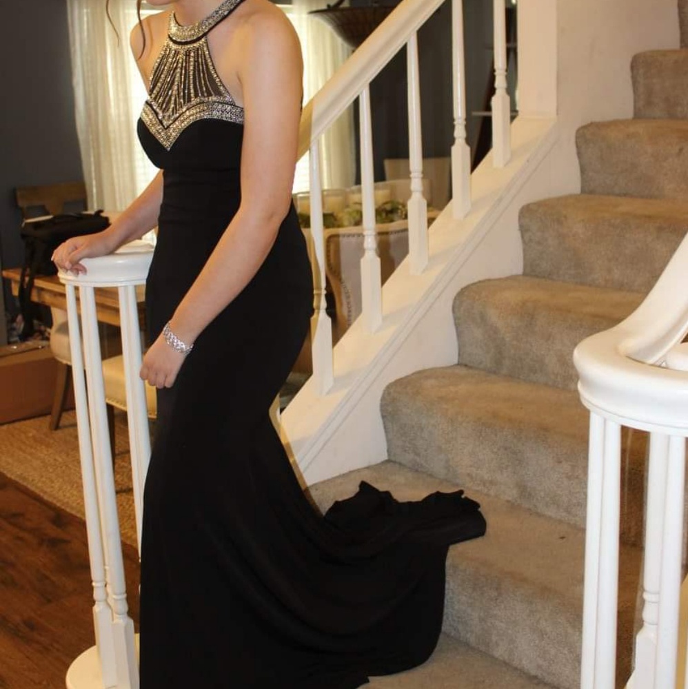 Black and Silver Prom Dress